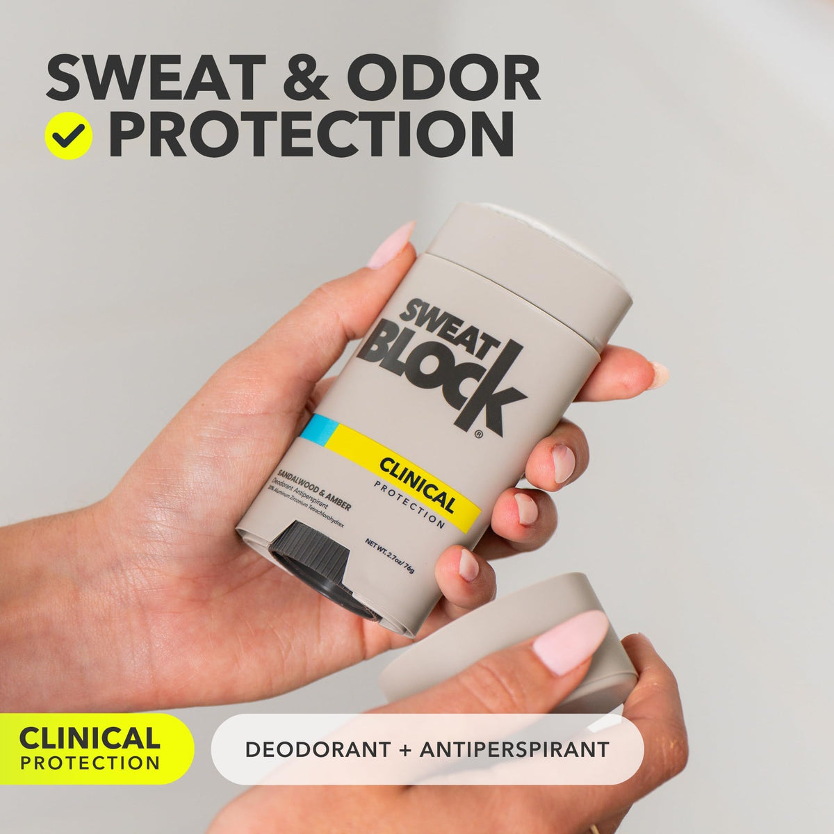 SweatBlock Clinical Strength Deodorant Antiperspirant packaging