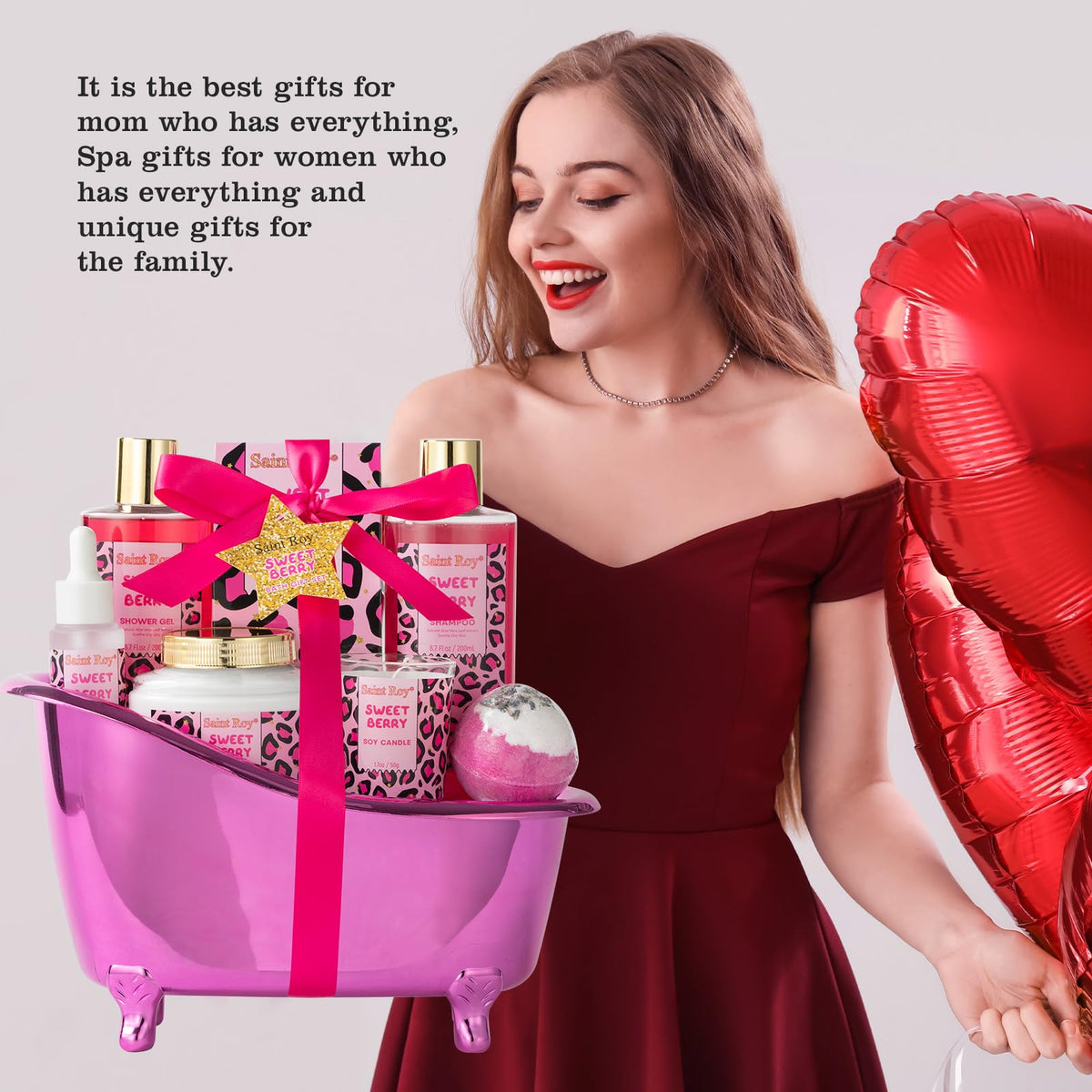 Sweet berry scented products from Saint Roy Bath Set