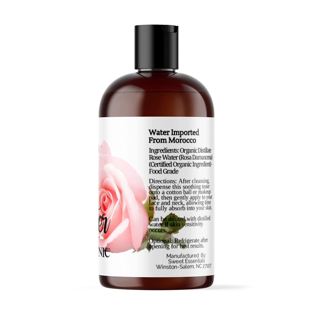 Sweet Essentials Organic Moroccan Rose Water bottle with mist spray