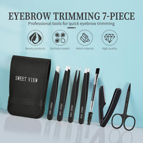 SWEET VIEW 7PCS Tweezers Kit with tools laid out
