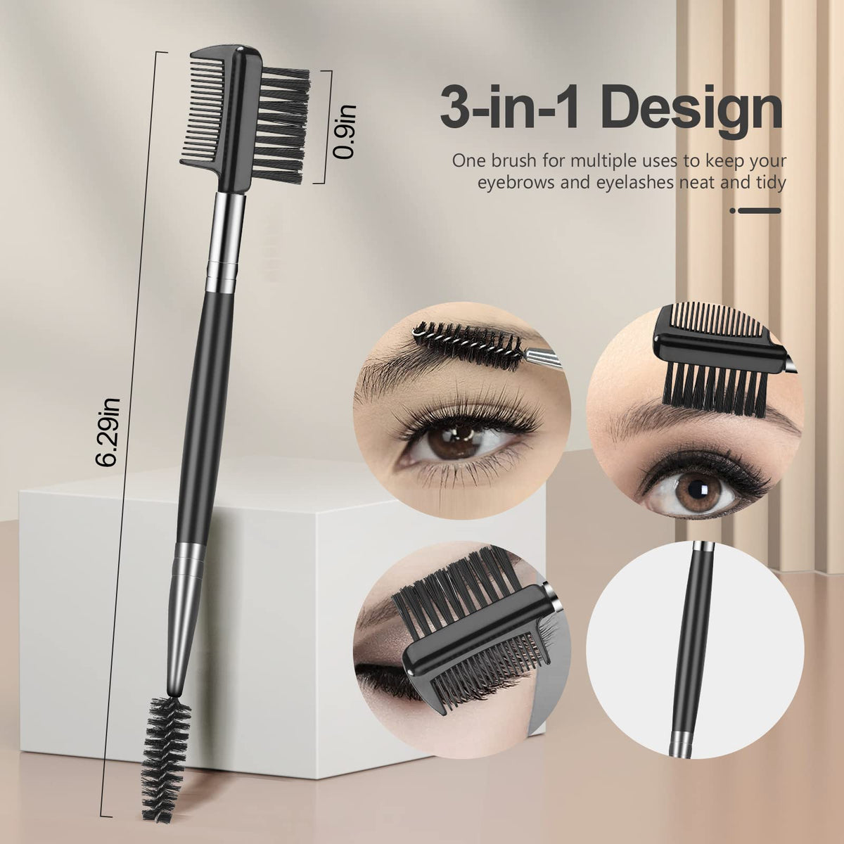 SWEET VIEW angled eyebrow brush with spoolie