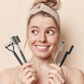 SWEET VIEW brushes on a makeup vanity