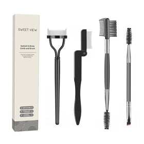 SWEET VIEW Eyelash Comb Tool Set with 4 brushes front view