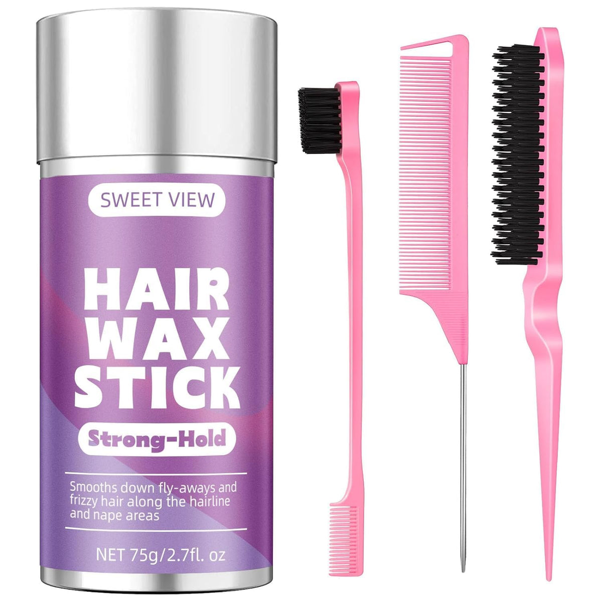 SWEET VIEW Hair Wax Stick front view with packaging