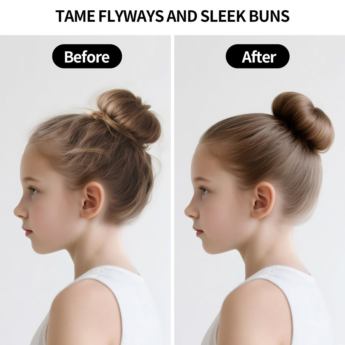 SWEET VIEW Hair Wax Stick with hair styled in a bun
