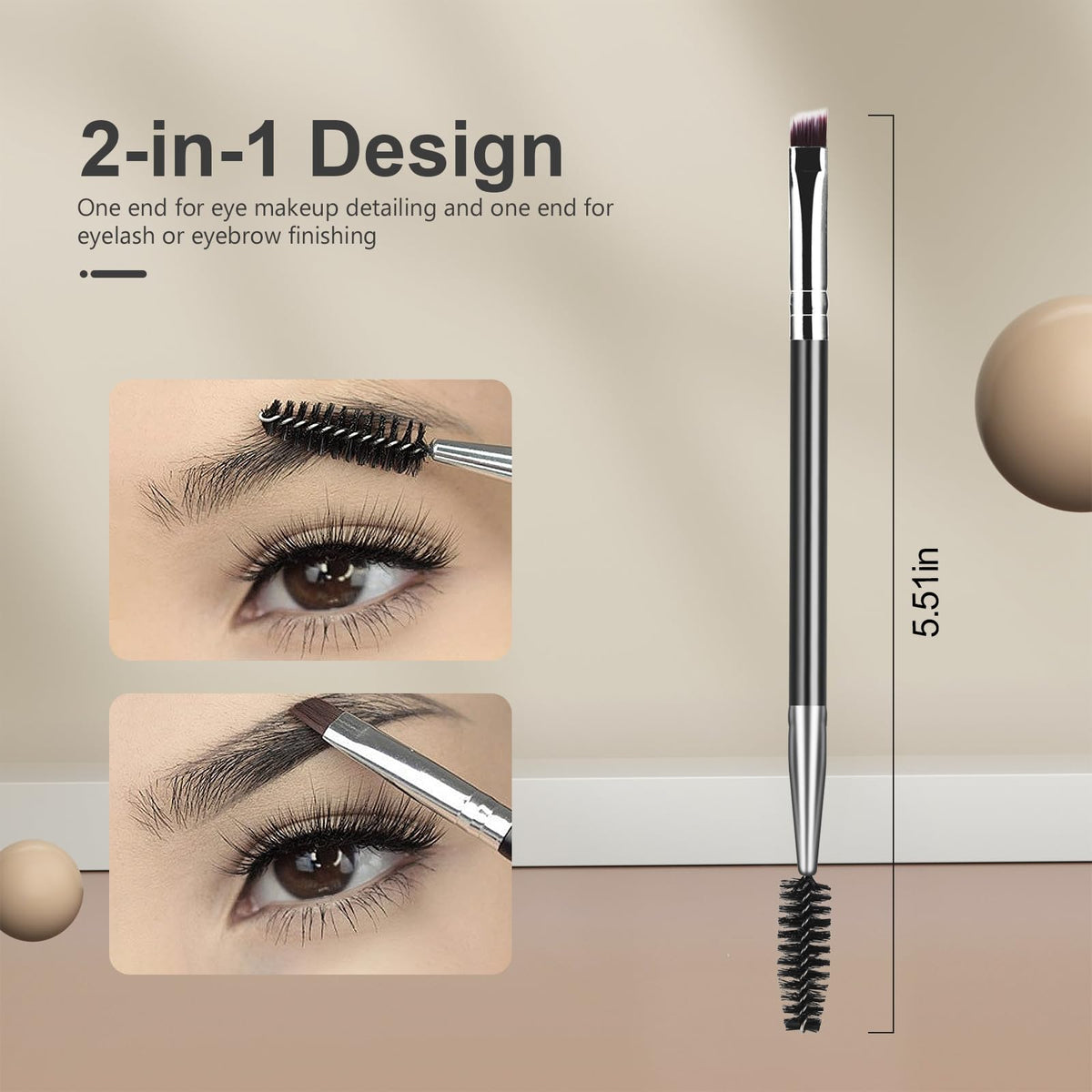 SWEET VIEW metal tooth lash/brow comb side view