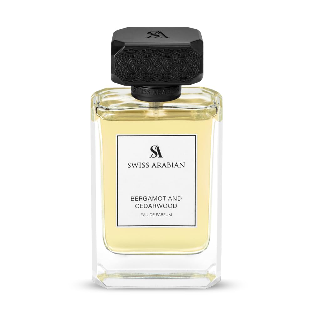 Swiss Arabian Bergamot and Cedarwood Eau de Parfum bottle front view