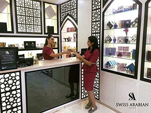 Swiss Arabian Jamila fragrance oil on a decorative tray