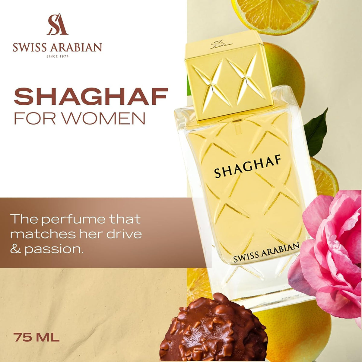 Swiss Arabian Shaghaf Eau de Parfum bottle side view