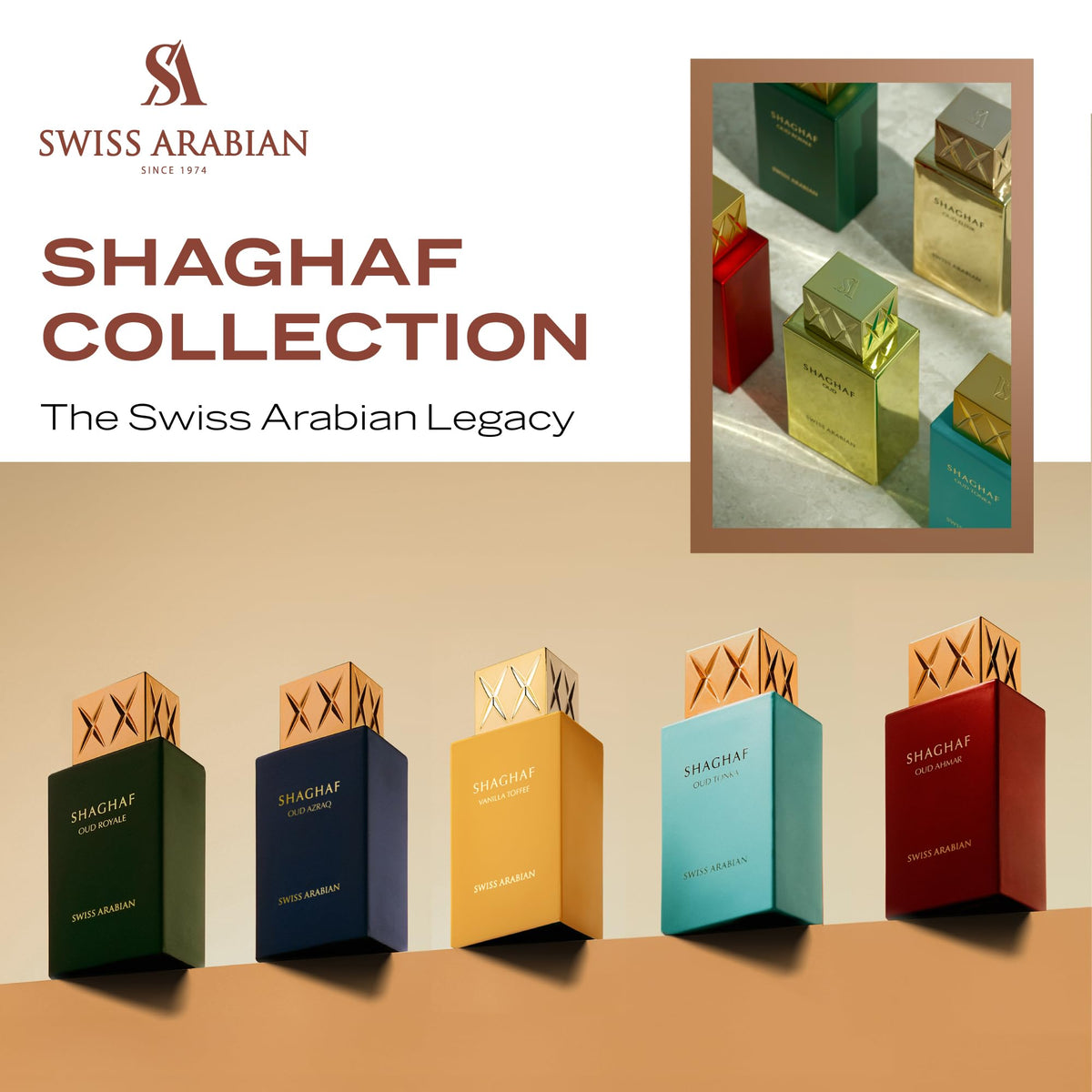 Swiss Arabian Shaghaf Oud Azraq Eau de Parfum bottle side view