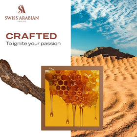 Swiss Arabian Shaghaf Oud Azraq with floral background