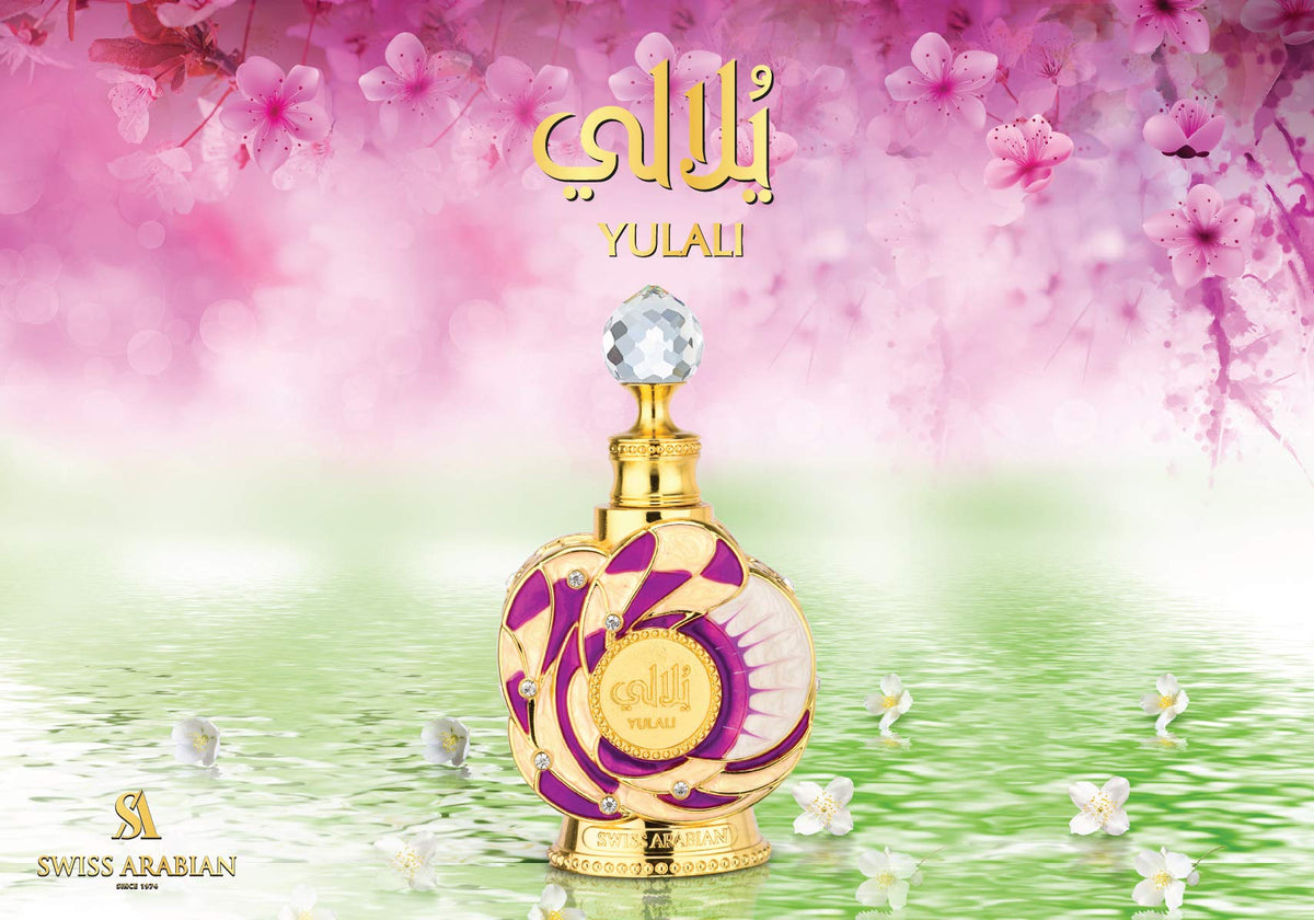Swiss Arabian Yulali 0.5 oz parfum oil bottle side view