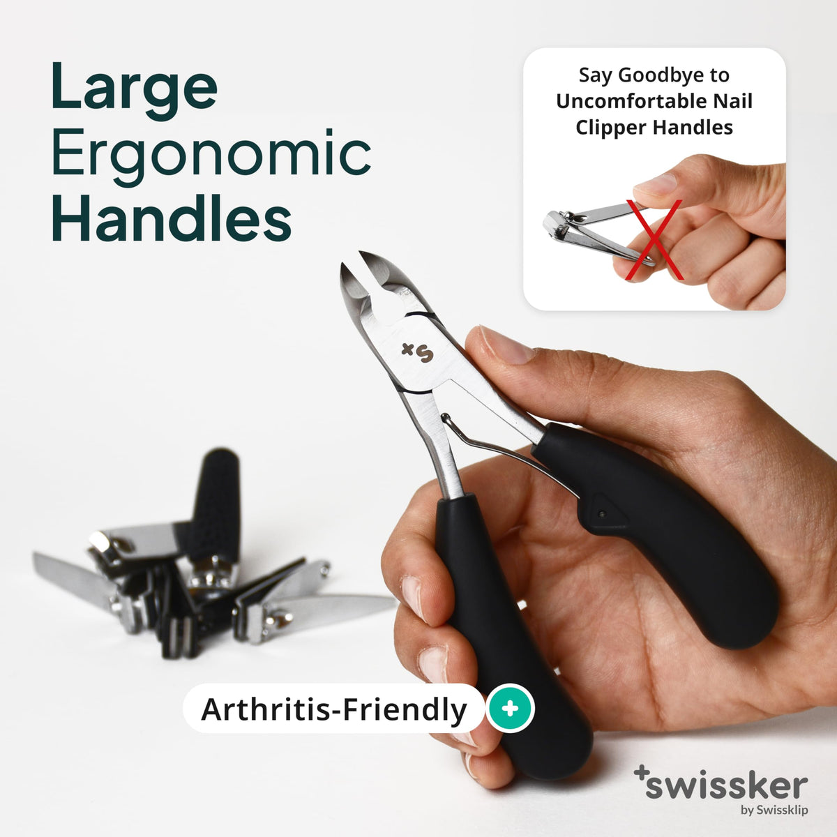 Swissklip Heavy Duty Toenail Clippers close-up of blades