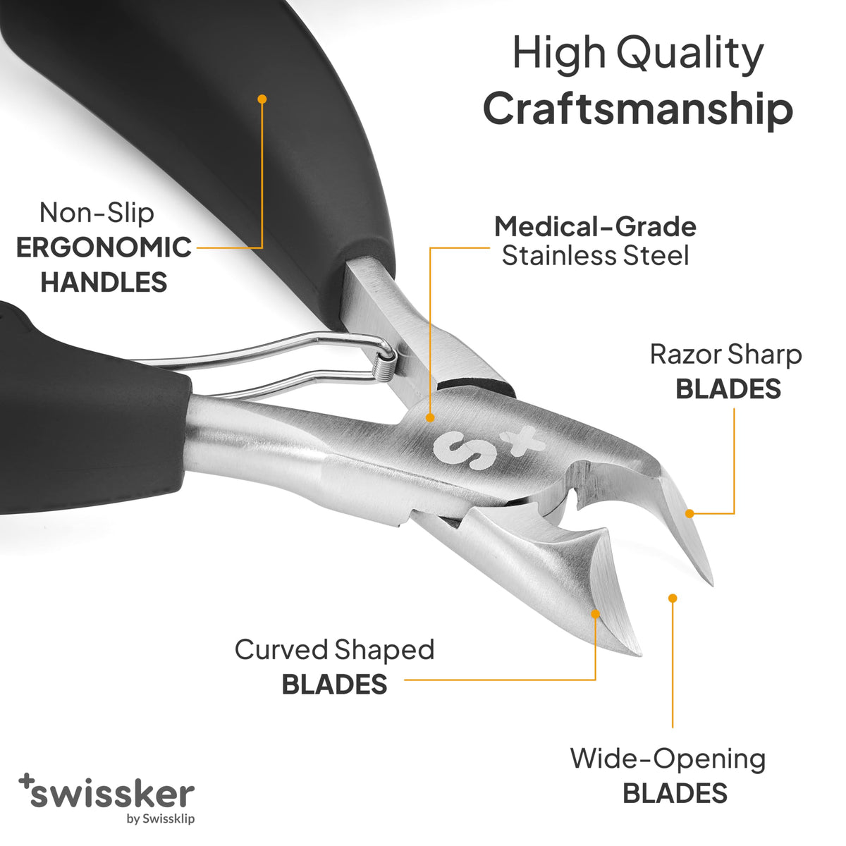 Swissklip Heavy Duty Toenail Clippers with ergonomic handle