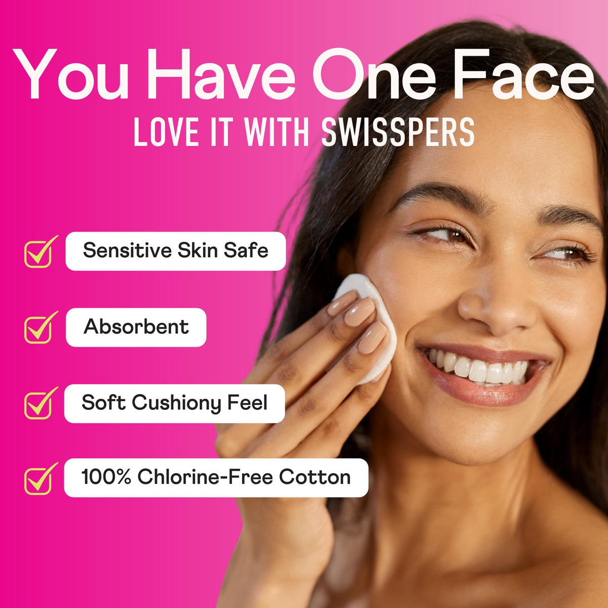 Swisspers Premium Cotton Rounds eco-friendly packaging