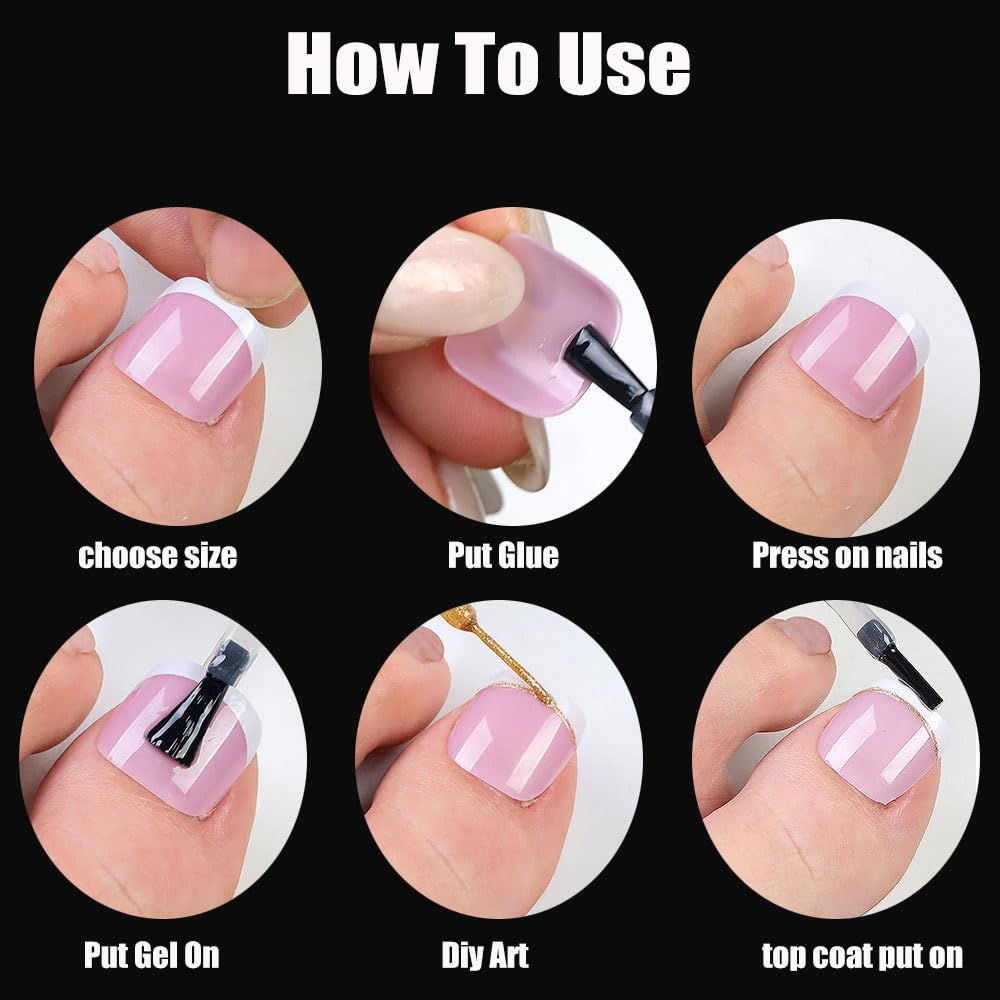 SWRITATSK Press on Toe Nails in a salon setting