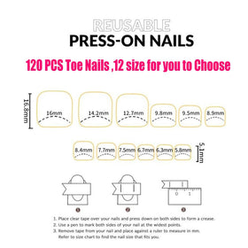 SWRITATSK Press On Toe Nails Tips in use at a salon