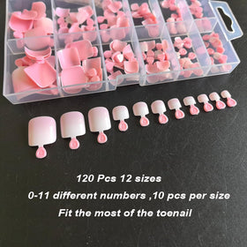 SWRITATSK Press On Toe Nails Tips packaging with 120 pieces
