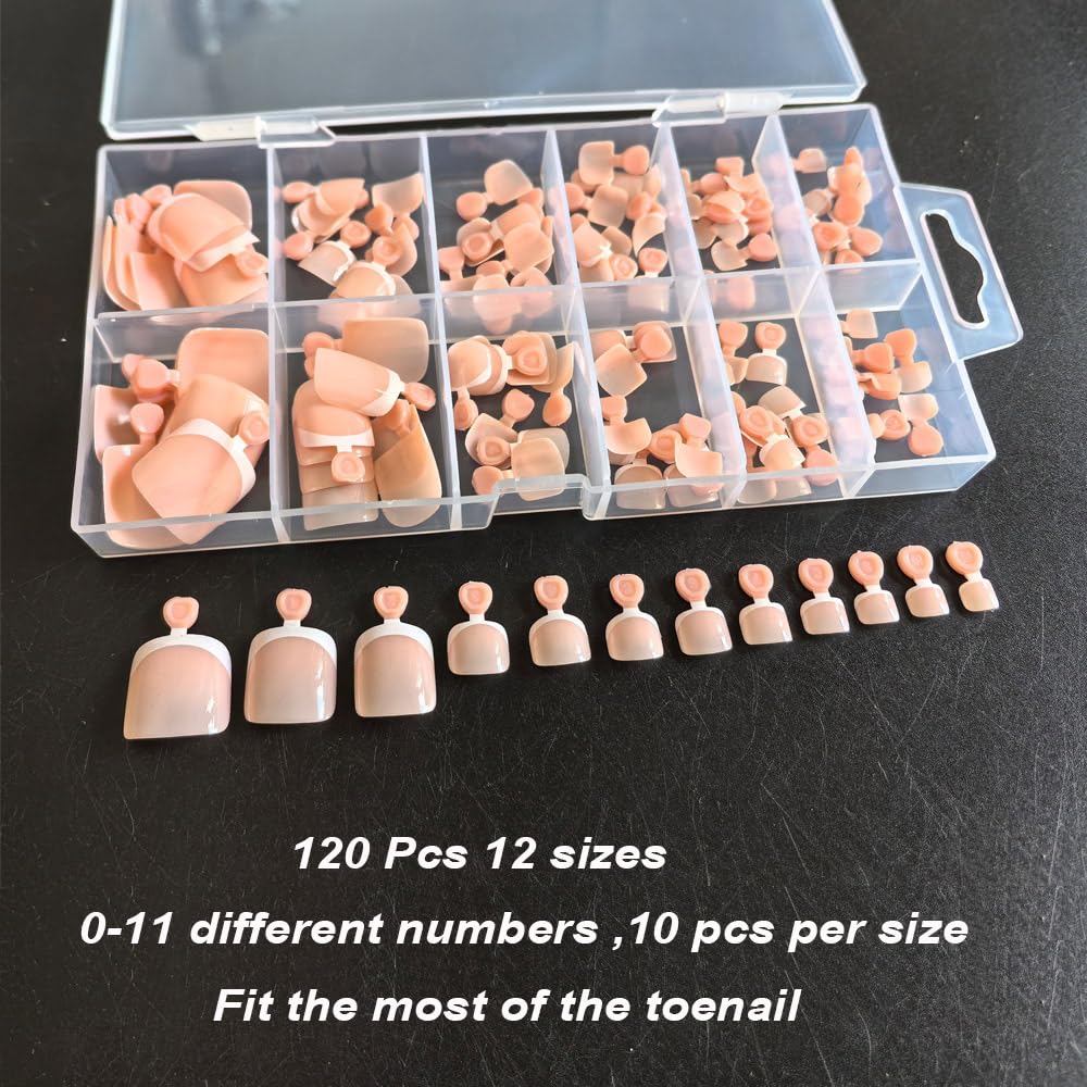 SWRITATSK Toe Nail Tips packaging with nail sizes