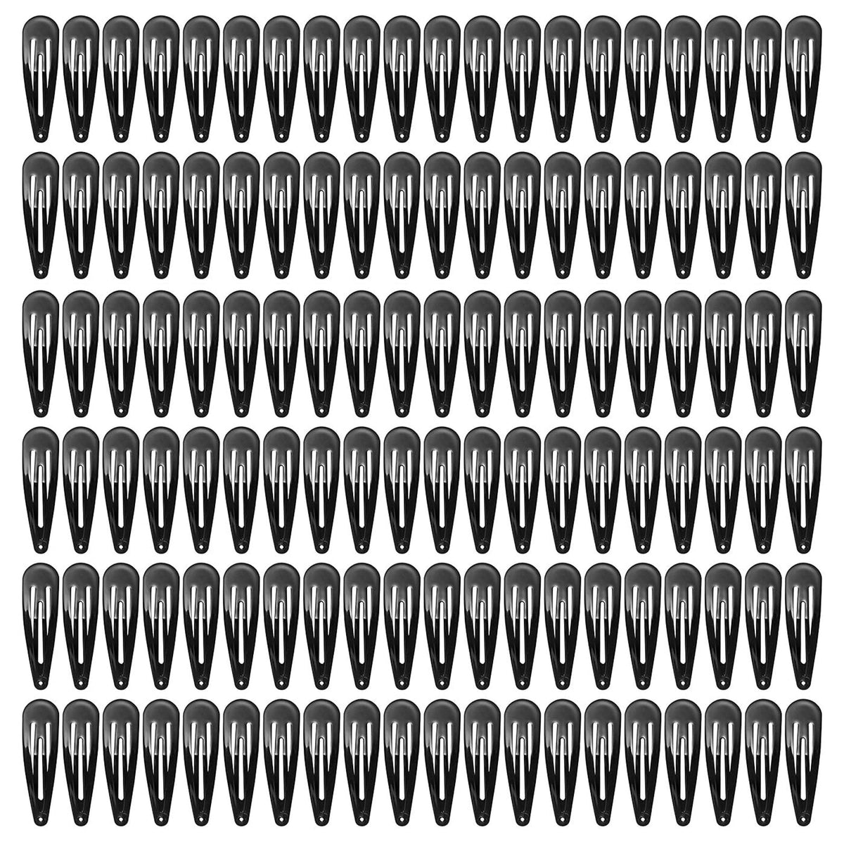 SWSTINLING 120 pack black snap hair clips front view