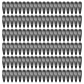 SWSTINLING 120 pack black snap hair clips front view