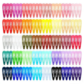SWSTINLING 120 Pack Colourful Metal Snap Hair Clips assorted colours