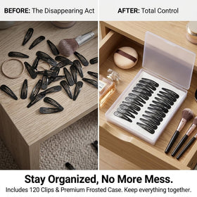 SWSTINLING black snap hair clips with a close-up view