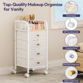 SWTYMIKI Rolling Makeup Organizer Cart eco-friendly non-woven drawers