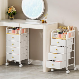 SWTYMIKI Rolling Makeup Organizer Cart front view with 4 drawers