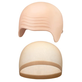 Syhood Bald Cap Makeup Kit with beige bald cap and mesh wig cap
