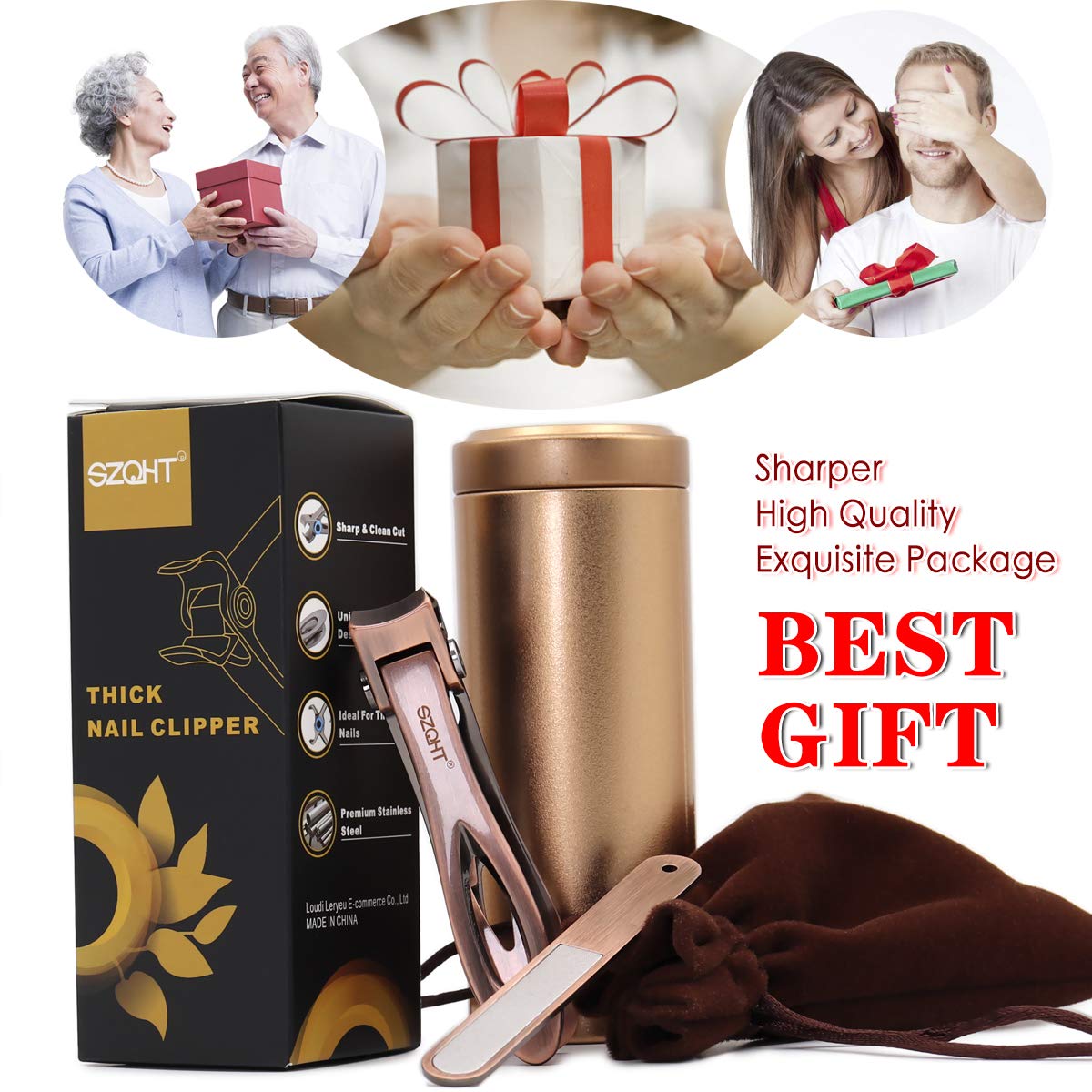 SZQHT nail clipper and file set in packaging