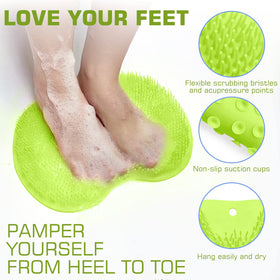 SZZYXD Shower Foot Scrubber Mat back view showing suction cups