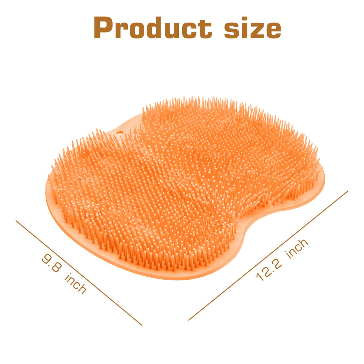 SZZYXD Shower Foot Scrubber Mat dimensions on display