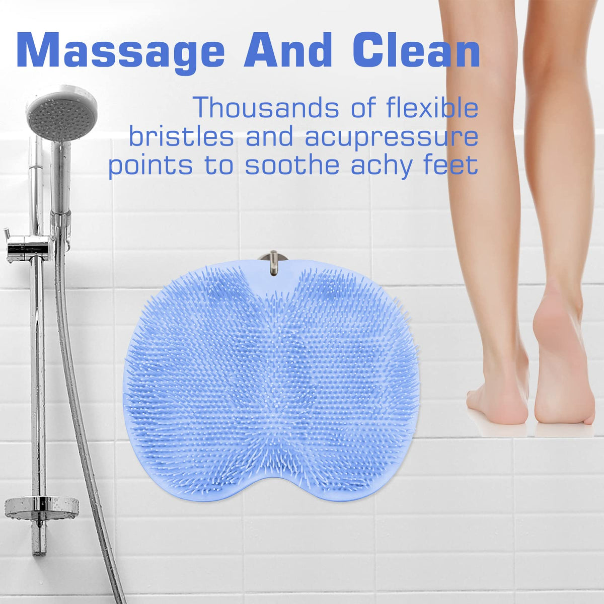 SZZYXD Shower Foot Scrubber Mat hanging for drying
