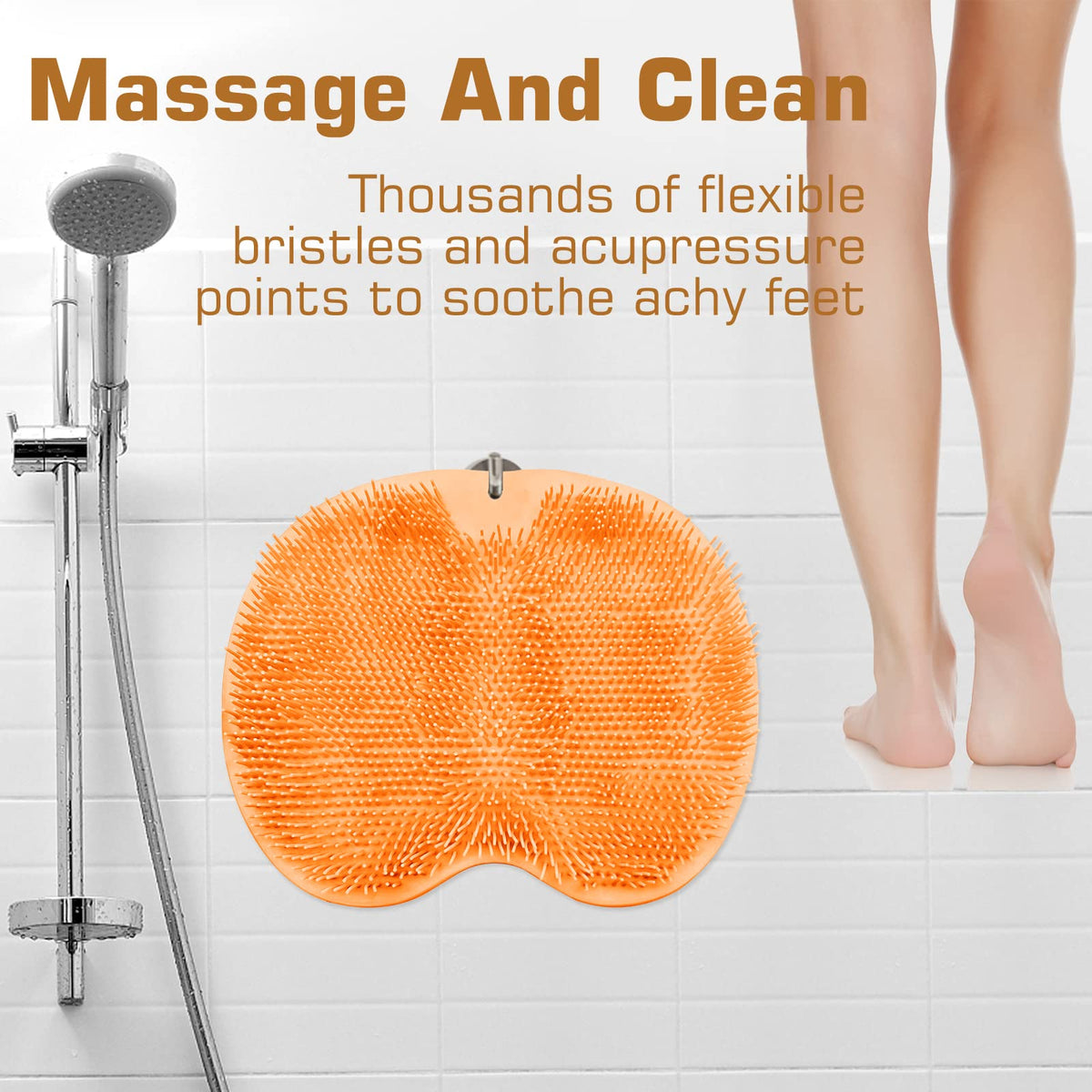 SZZYXD Shower Foot Scrubber Mat hanging for drying