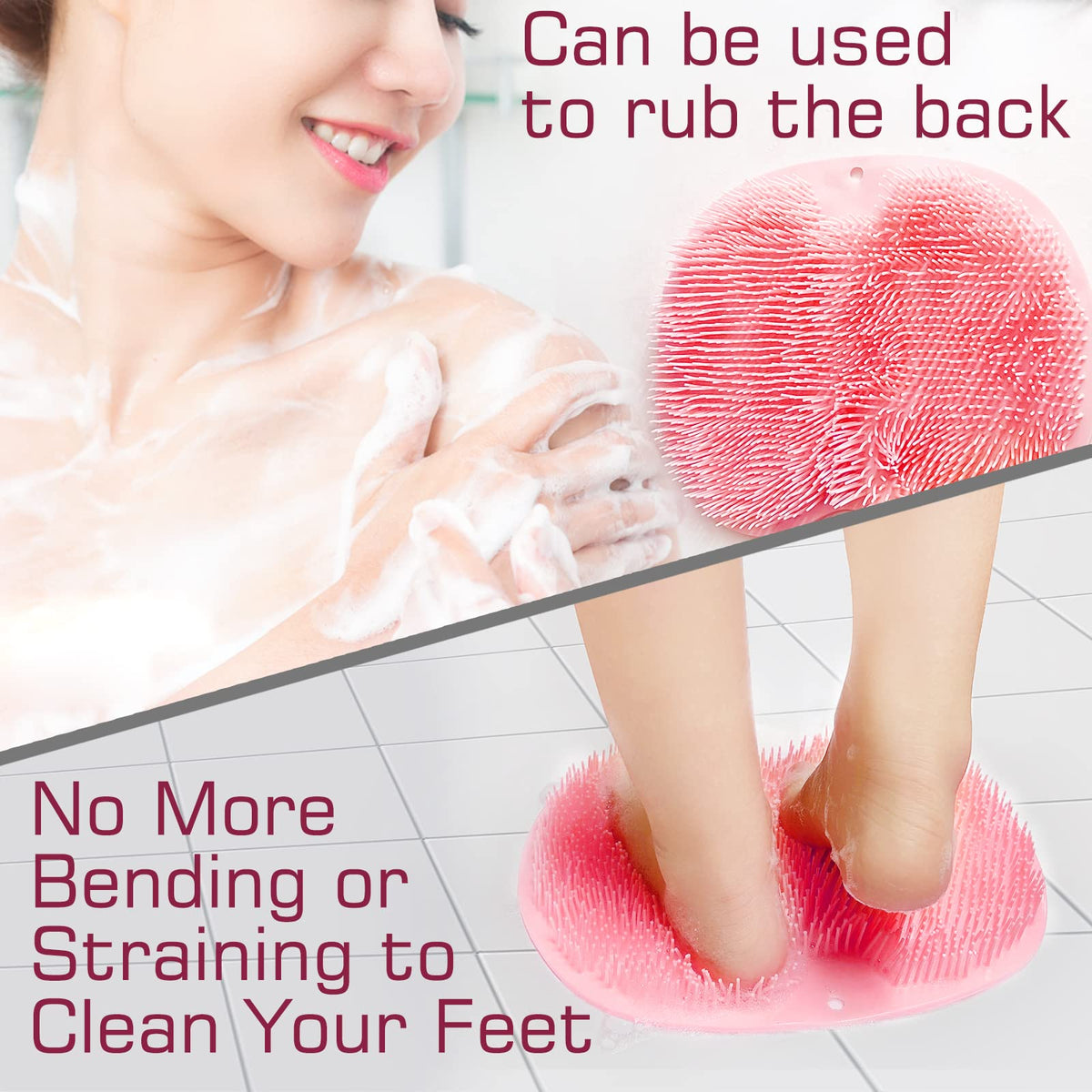 SZZYXD Shower Foot Scrubber Mat in a bathroom setting