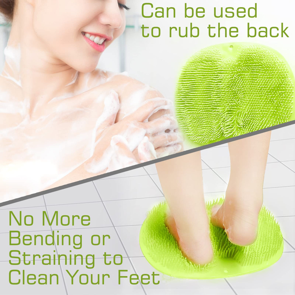 SZZYXD Shower Foot Scrubber Mat in use during a shower