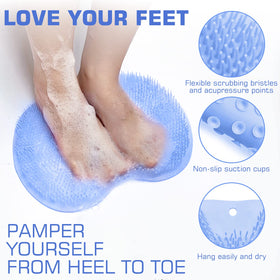 SZZYXD Shower Foot Scrubber Mat showing scrubbing bristles