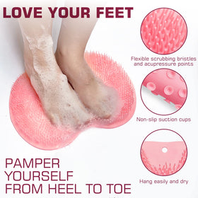 SZZYXD Shower Foot Scrubber Mat showing scrubbing bristles