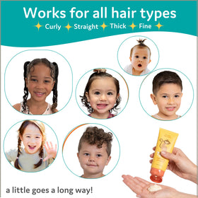 T is for Tame Kids' Hair Taming Cream 110g on a child's hair