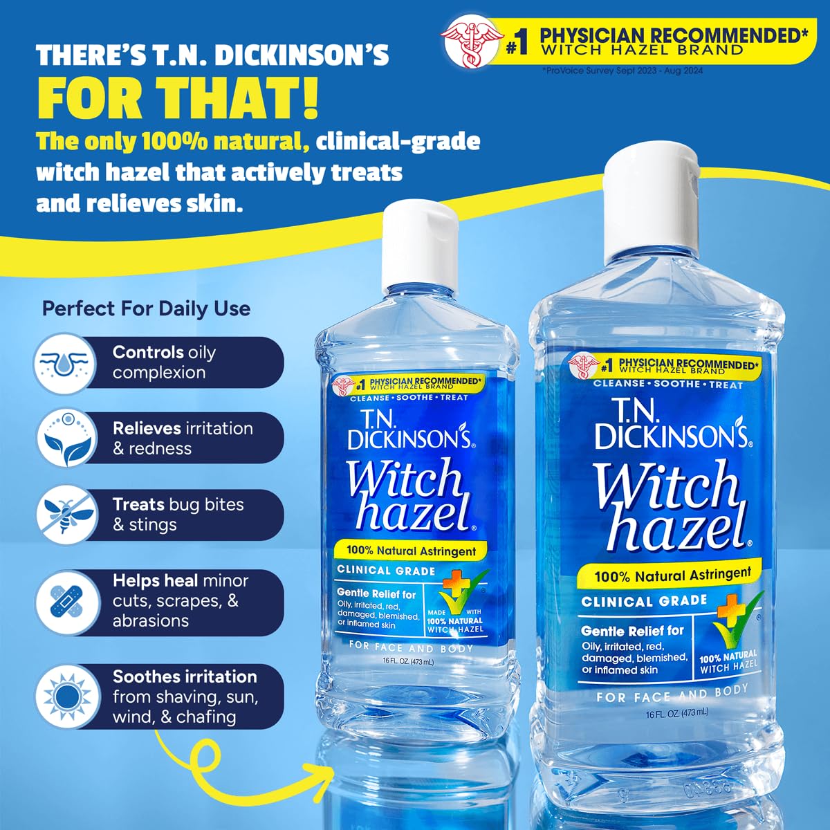 T.N. Dickinson's Witch Hazel 8 Fl Oz back view