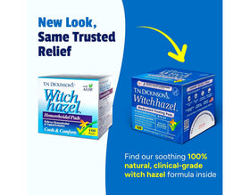 T.N. Dickinson's Witch Hazel Cleansing Pads on a bathroom counter