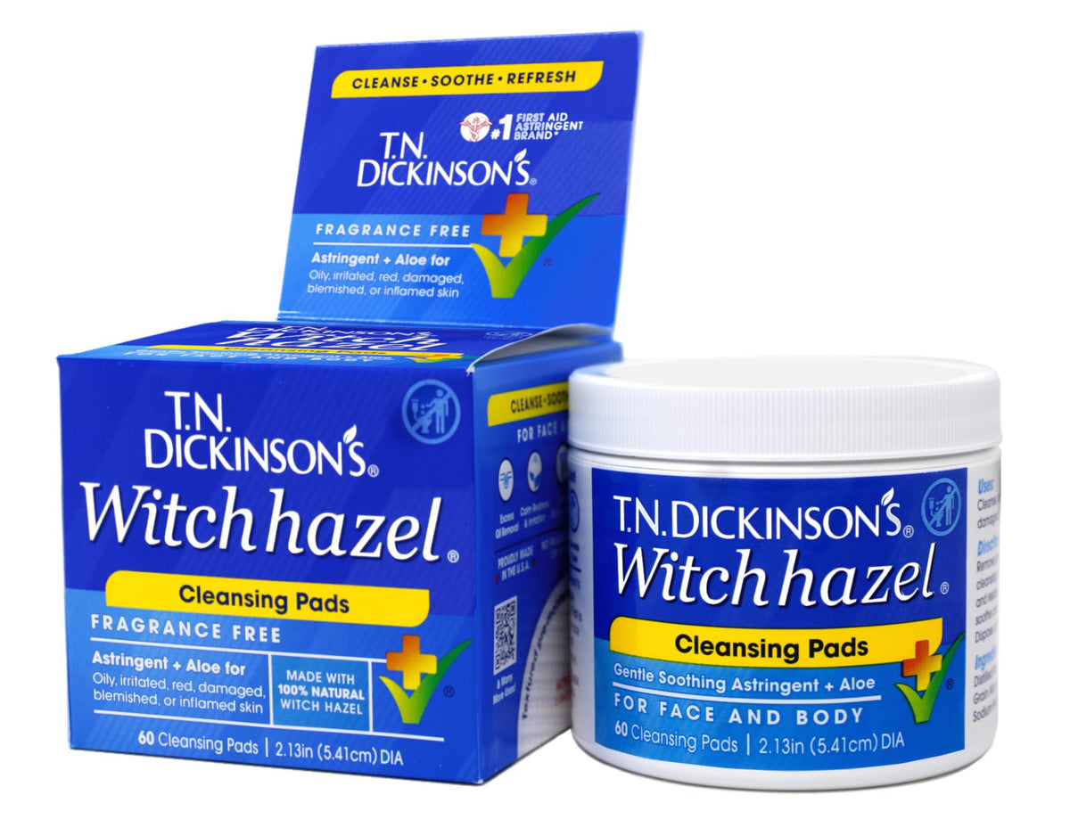T.N. Dickinson's Witch Hazel Cleansing Pads packaging side view