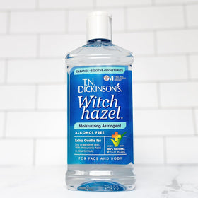 T.N. Dickinson's Witch Hazel Moisturizing Astringent 16 Oz application on skin