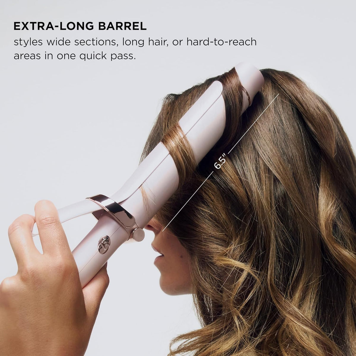 T3 SinglePass Curl X curling iron side view