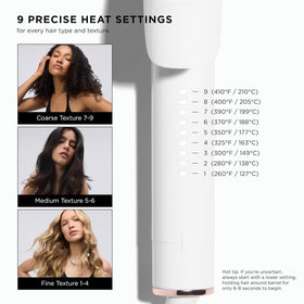 T3 SinglePass Curl X curling iron with heat settings dial
