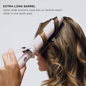 T3 SinglePass Curl X curling iron with ProGlide clip close-up