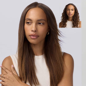 T3 SinglePass Smooth X Flat Iron in use on hair