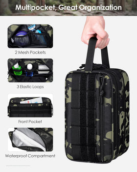 TACTICISM Toiletry Bag interior with mesh pockets and elastic loops