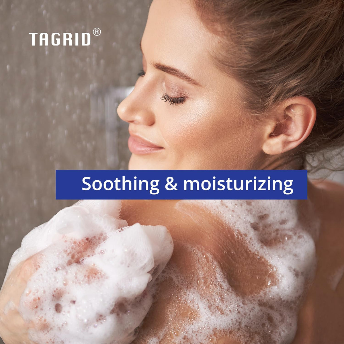 TAGRID Antifungal Oatmeal Tea Tree Soap in use during shower